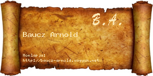 Baucz Arnold névjegykártya